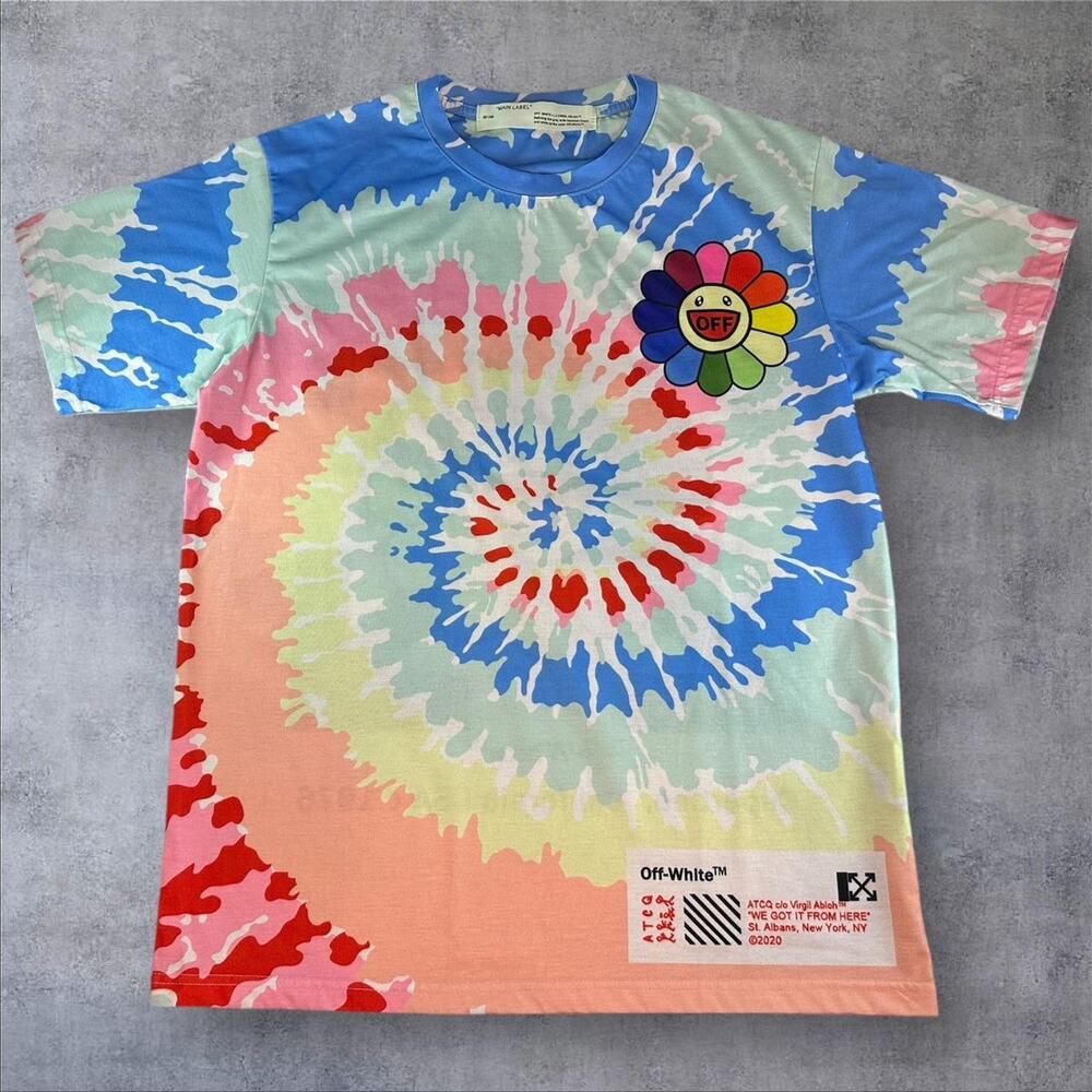 2013 Off White Main Label Virgil Abloh Tie Dye Shirt Size L